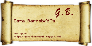 Gara Barnabás névjegykártya