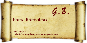 Gara Barnabás névjegykártya